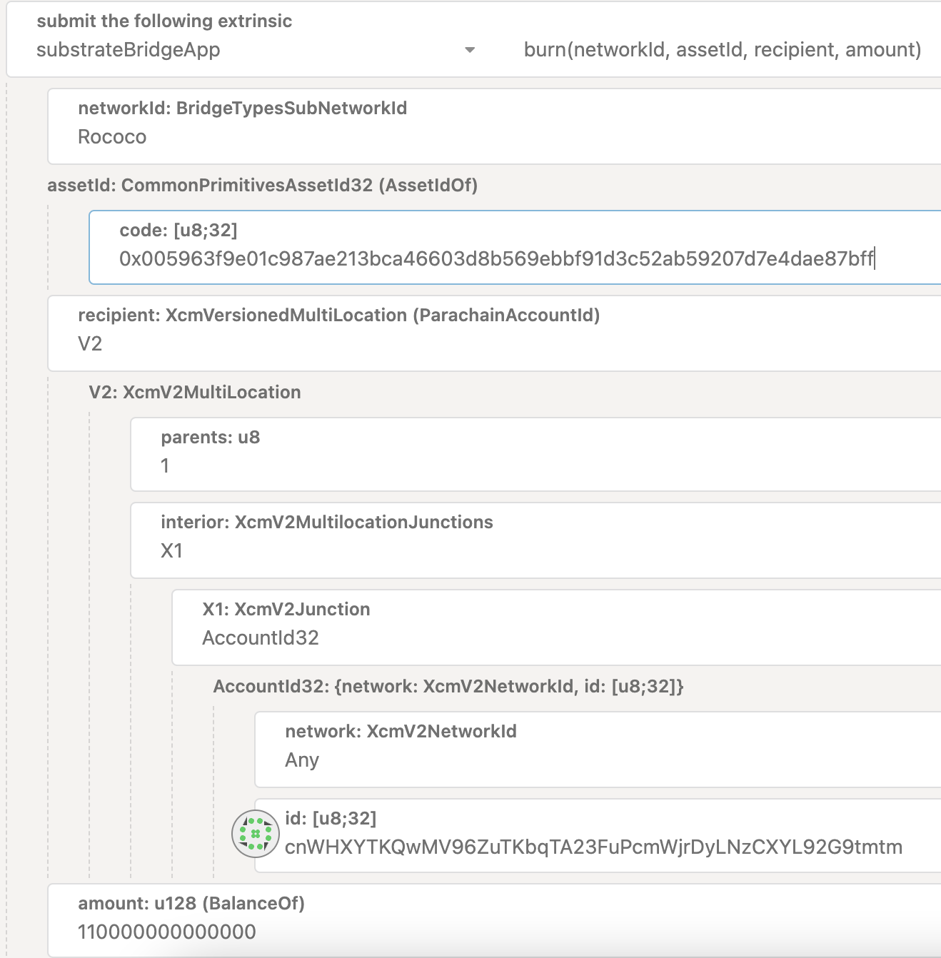 Imagen: Ejemplo de transferencia de ROC a la cadena de relevo Rococo